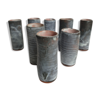 Set of 8 terracotta glasses