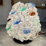 Table lamp with multicolored Murano glass pebbles