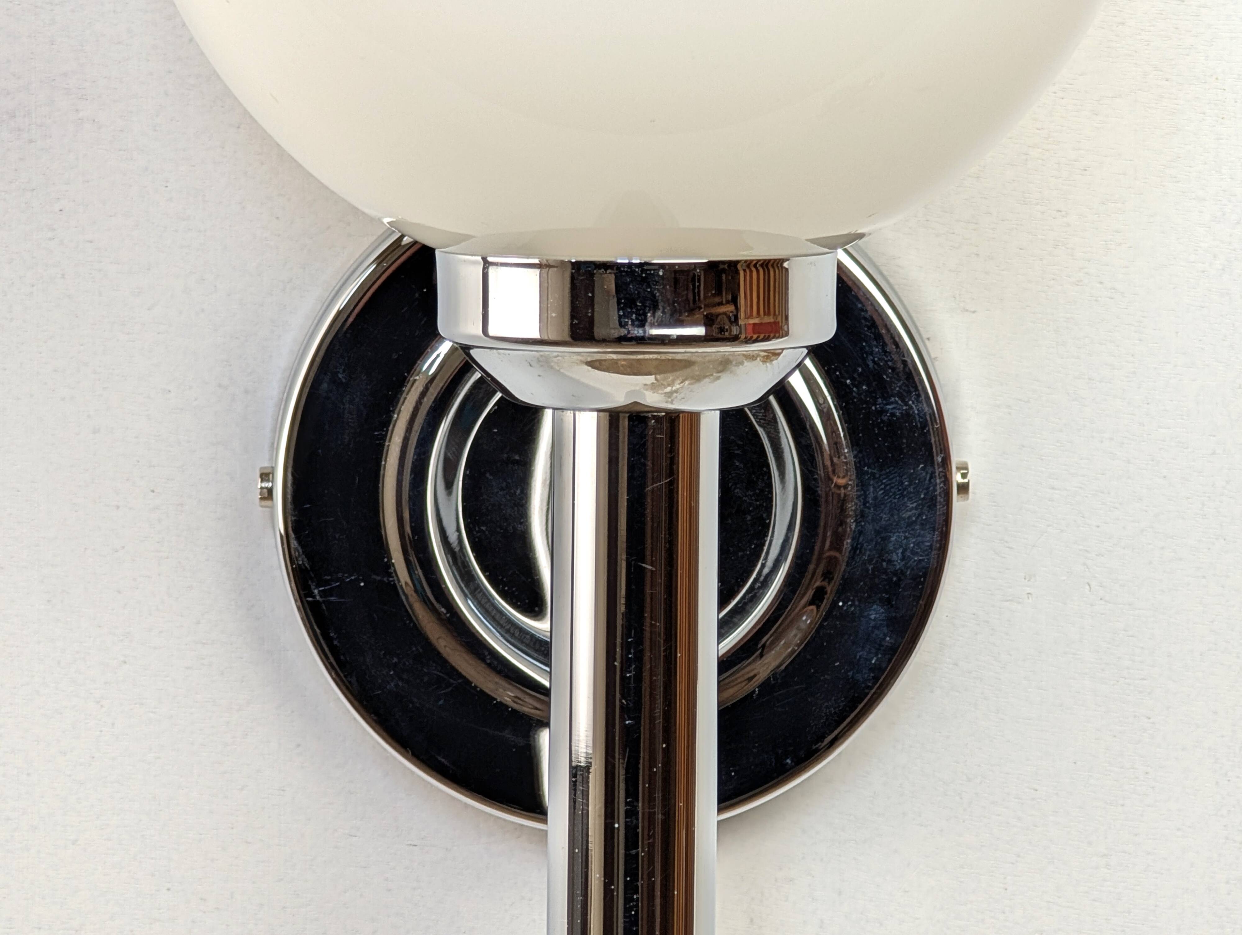 Pair of chrome wall lights