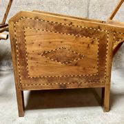 Fauteuils de véranda vintage en bois avec marqueterie incrustée 1930s