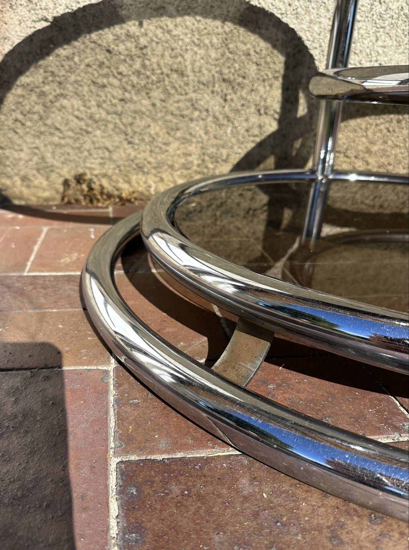 Vintage swivel coffee table by Milo Baughman, Artedis Roche Bobois