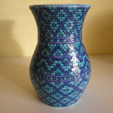 Vase style mosaïque signé ALB