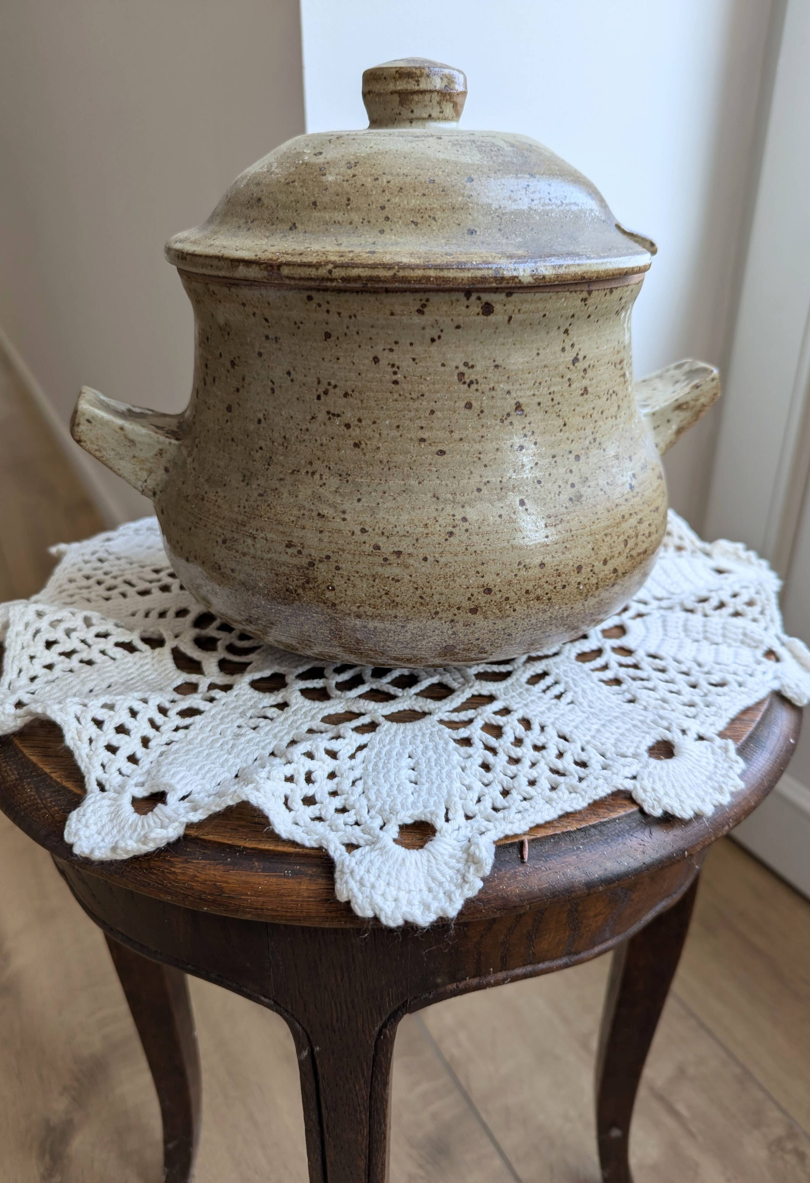 Large vintage pyrite stoneware soup tureen