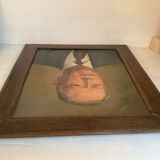Large portrait painting of a man, oil on canvas, signed.