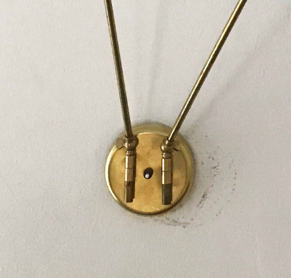 Double hinged wall light design years 50