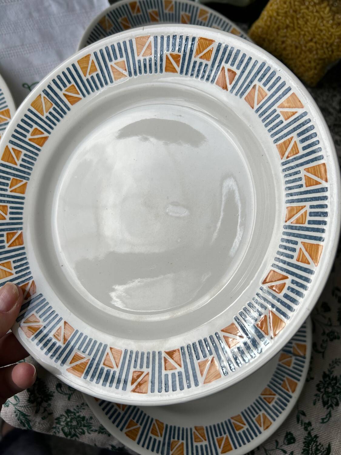 6 flat plates Dolly Faïencerie Nouvelle