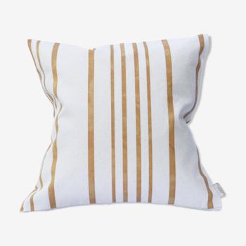 Decorative cushion 40x40 Yellow striped canvas