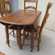 Table 6 feet with flap, opening on 2 extensions, Walnut