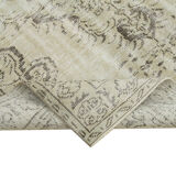 Tapis beige turc unique noué à la main 186 cm x 293 cm