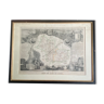 Framed antique engraving 19th geographical map of the Loir et Cher department