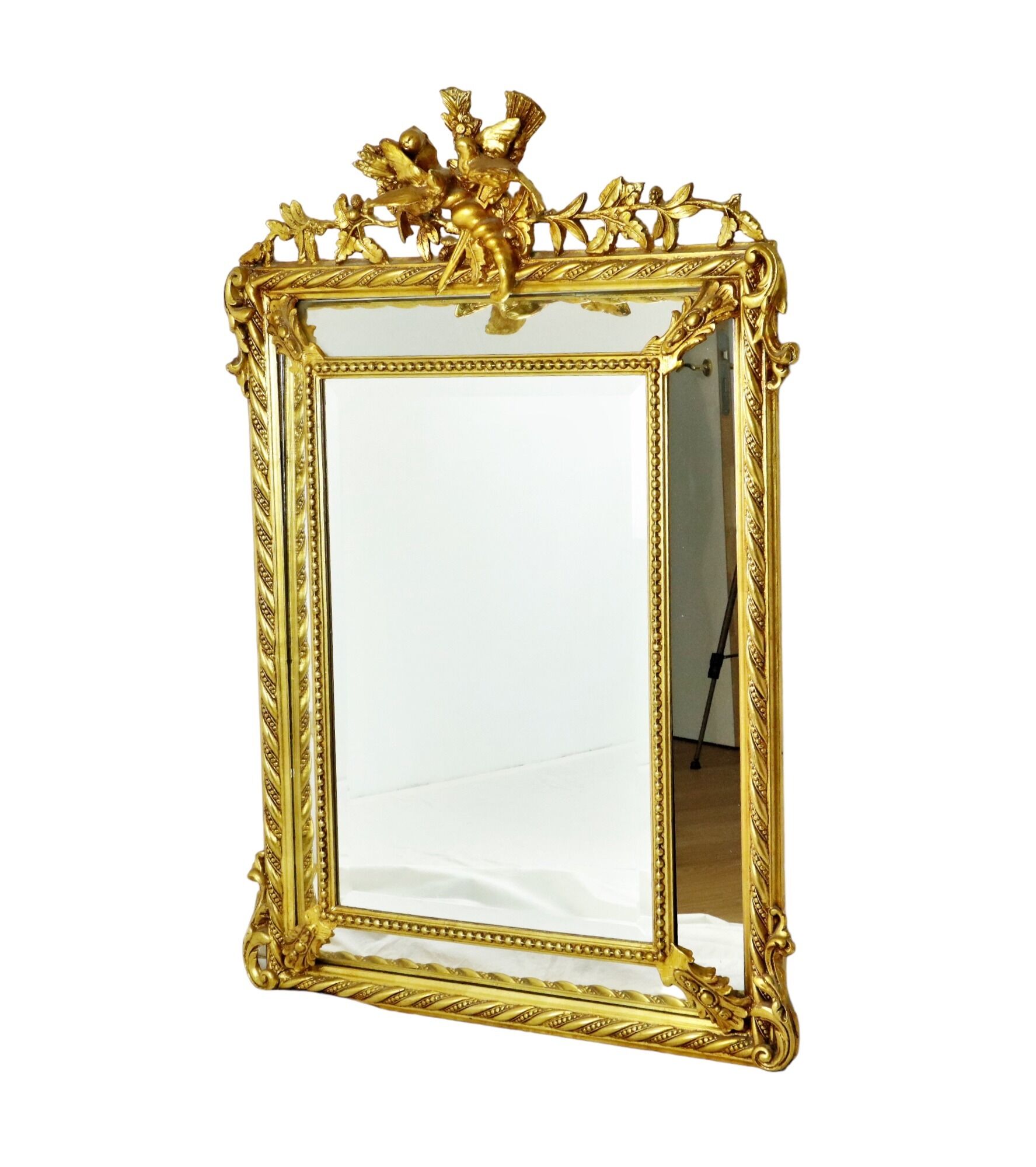 Gold Mirror XL Crown Napoleon III Style France 127x86cm