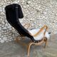 Pernilla armchair in black canvas by Bruno Mathsson, Dux, Sweden 1970