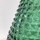 Très grande bouteille vintage en verre vert à décor de pointes de diamants