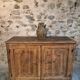 Antique French work cabinet in pine with two doors – rustic country style
