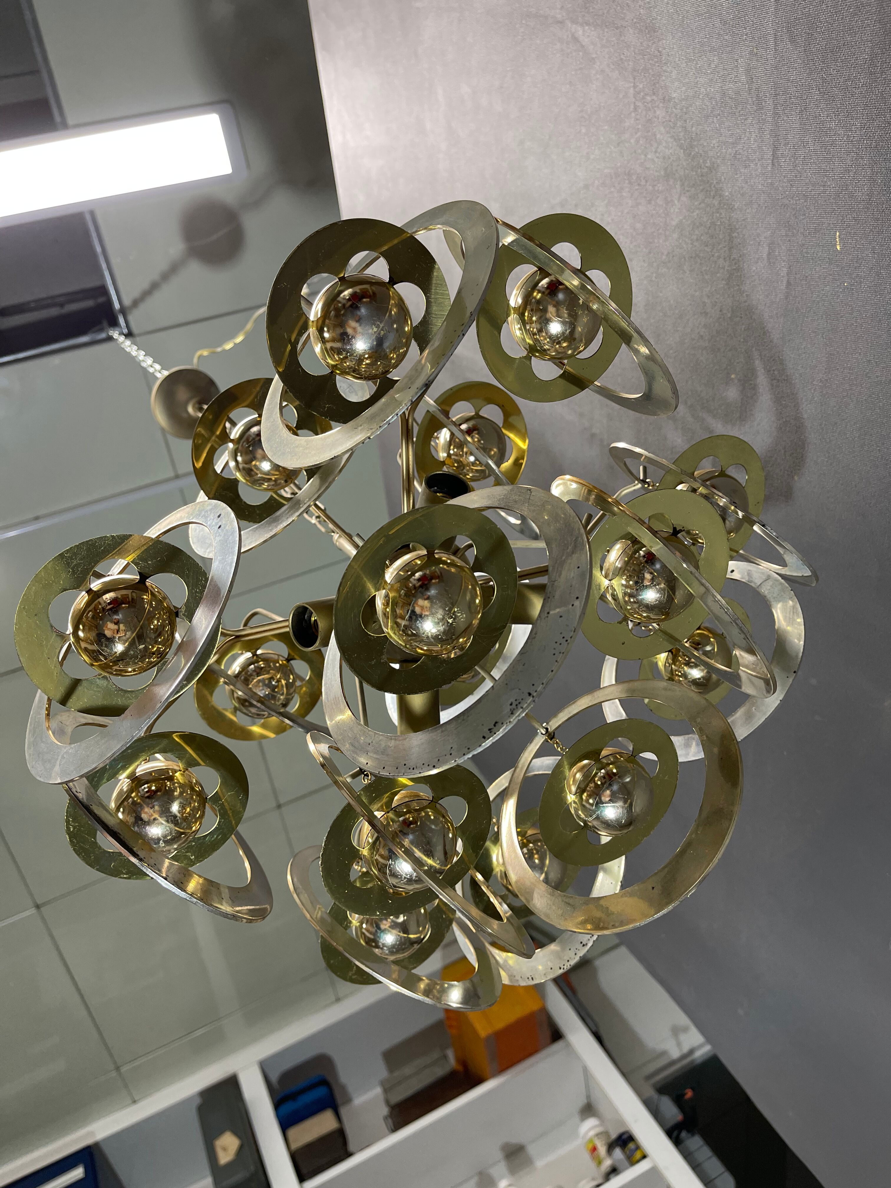 Vintage chandelier 70s planet