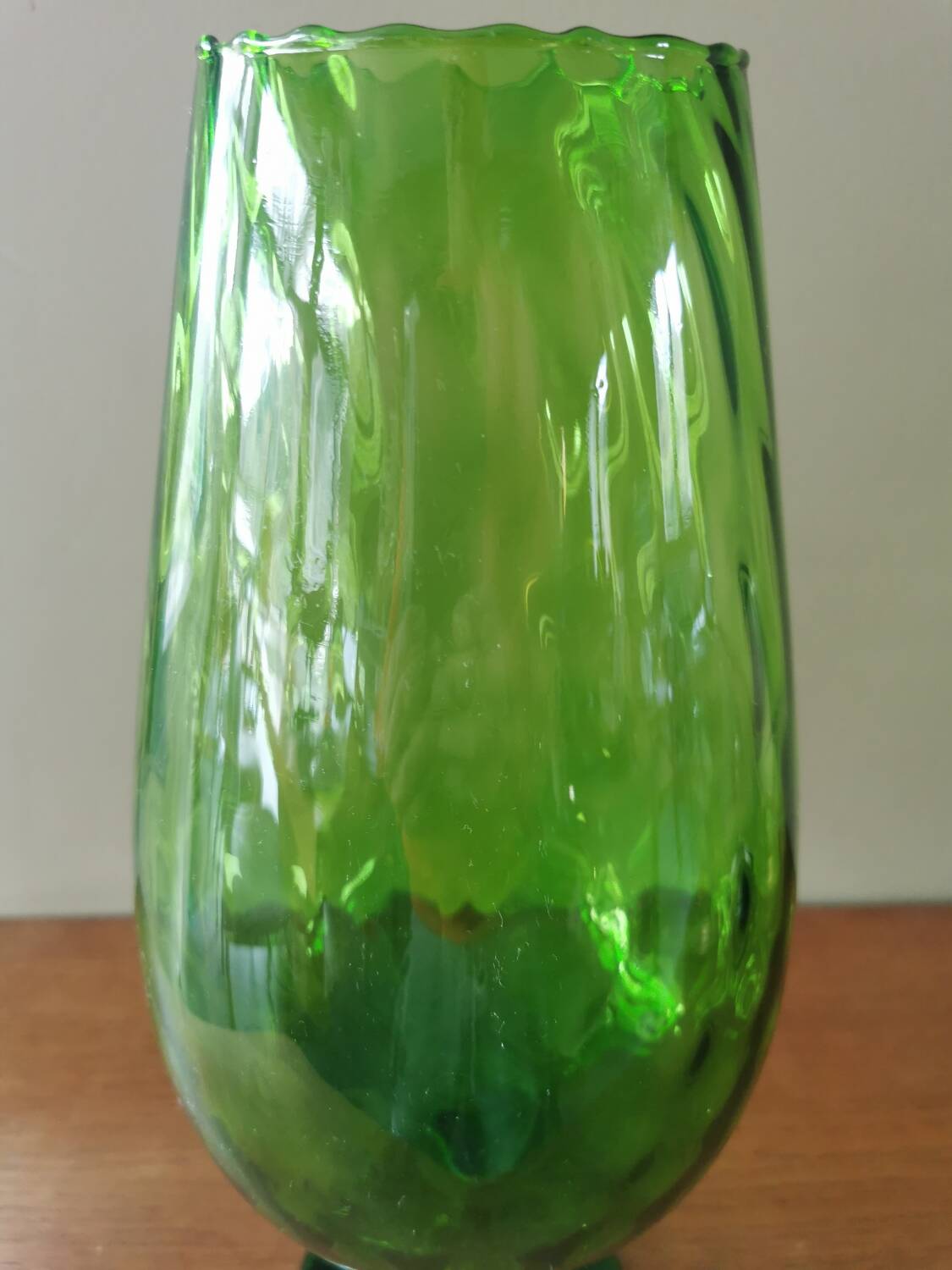 Large glass vase from the 60s, green.