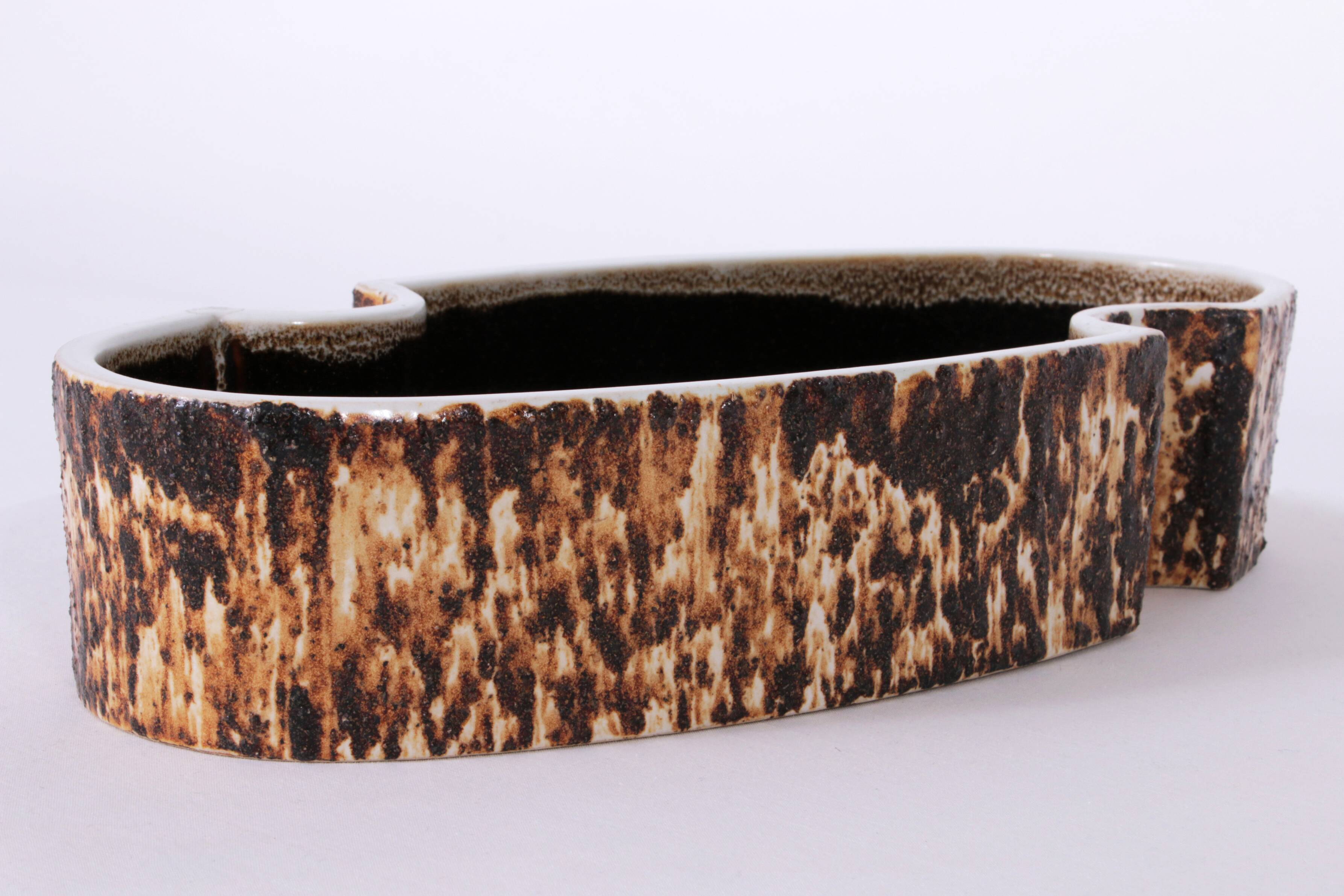 Vintage Yamasan Ikebana Bowl - Authentic 1960s Japanese Ceramic