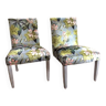 Paire de chaises fauteuils bas décor imprimé floral bo art design