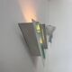 Pair of vintage wall lights, white lacquered metal and glass, Germany 1970s