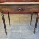 Side table with drawer and leather top