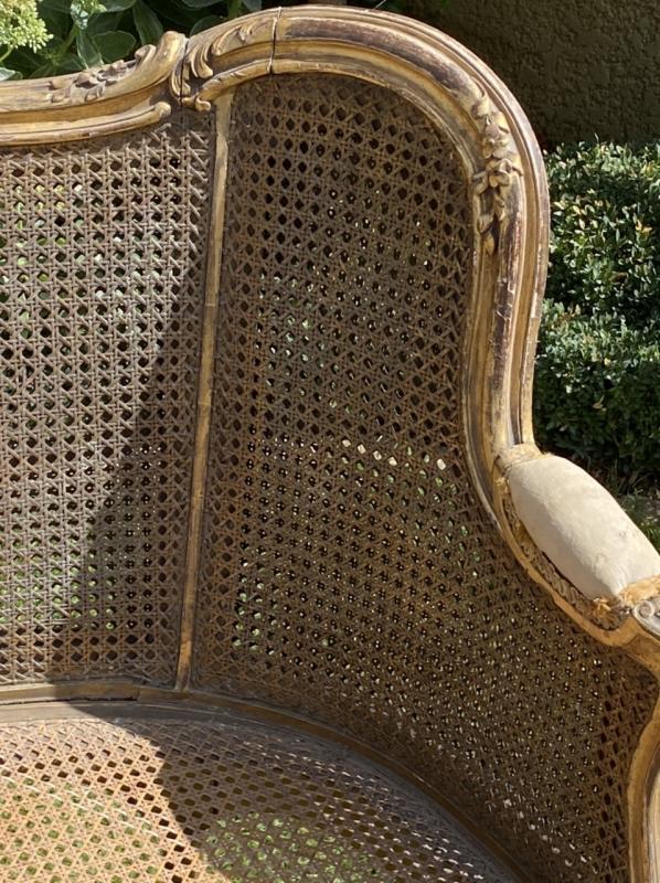 Sofa canage bench - gilded wood Louis XV style