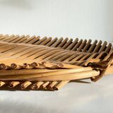 Vintage rattan presentation tray