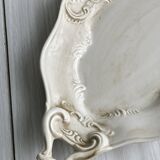 Tray, old dish with handles and relief patterns.