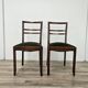 Art Decò dining chairs in walnut and fabric, 1940