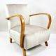 Fauteuil en velours beige allemand Art Déco, années 1960