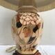 Former ceramic potiche lamp base wood - abat-day vintage beige fabric