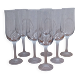 Very Beautiful Set of 7 Crystal Flutes