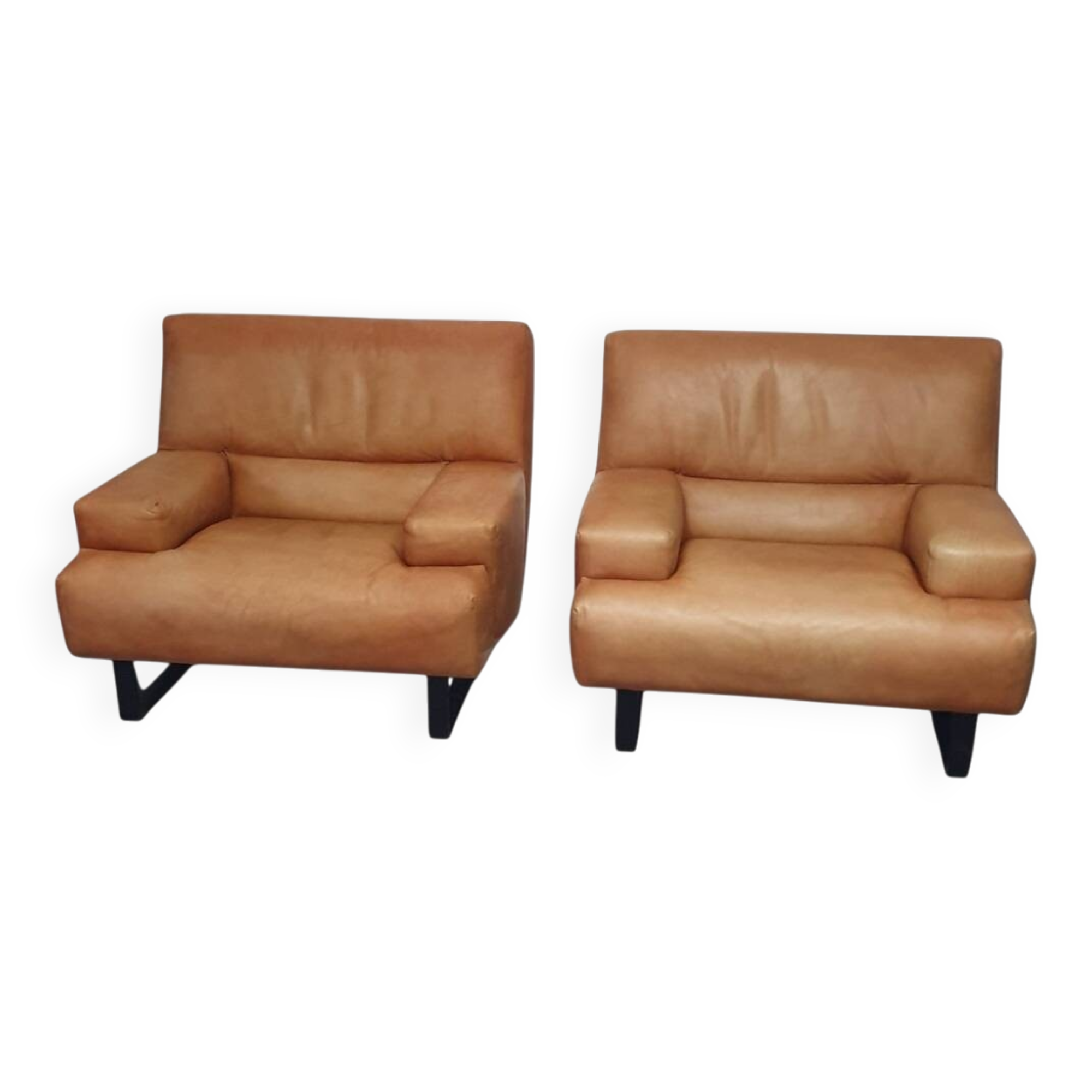 2 x Machalke lounge chair / thick leather