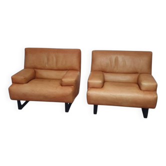2 x fauteuils Machalke / cuir épais