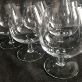 6 late mid-20th crystal tasting glasses