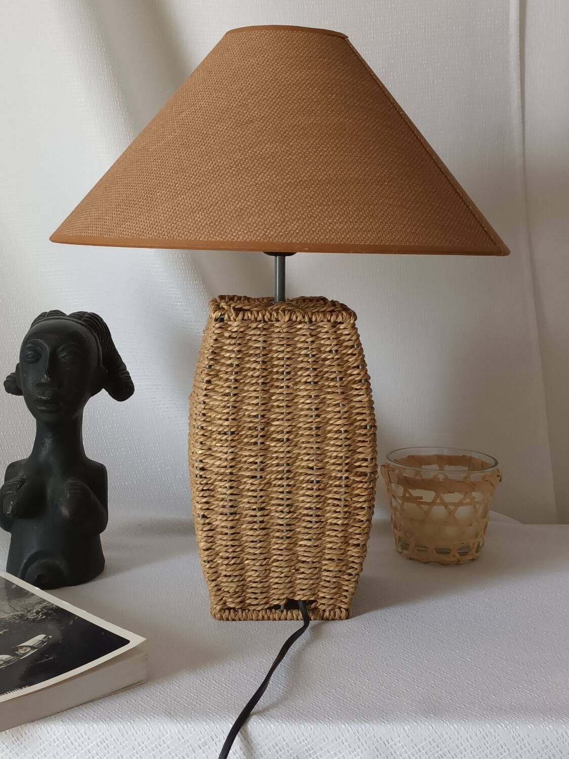Vintage natural rope table lamp