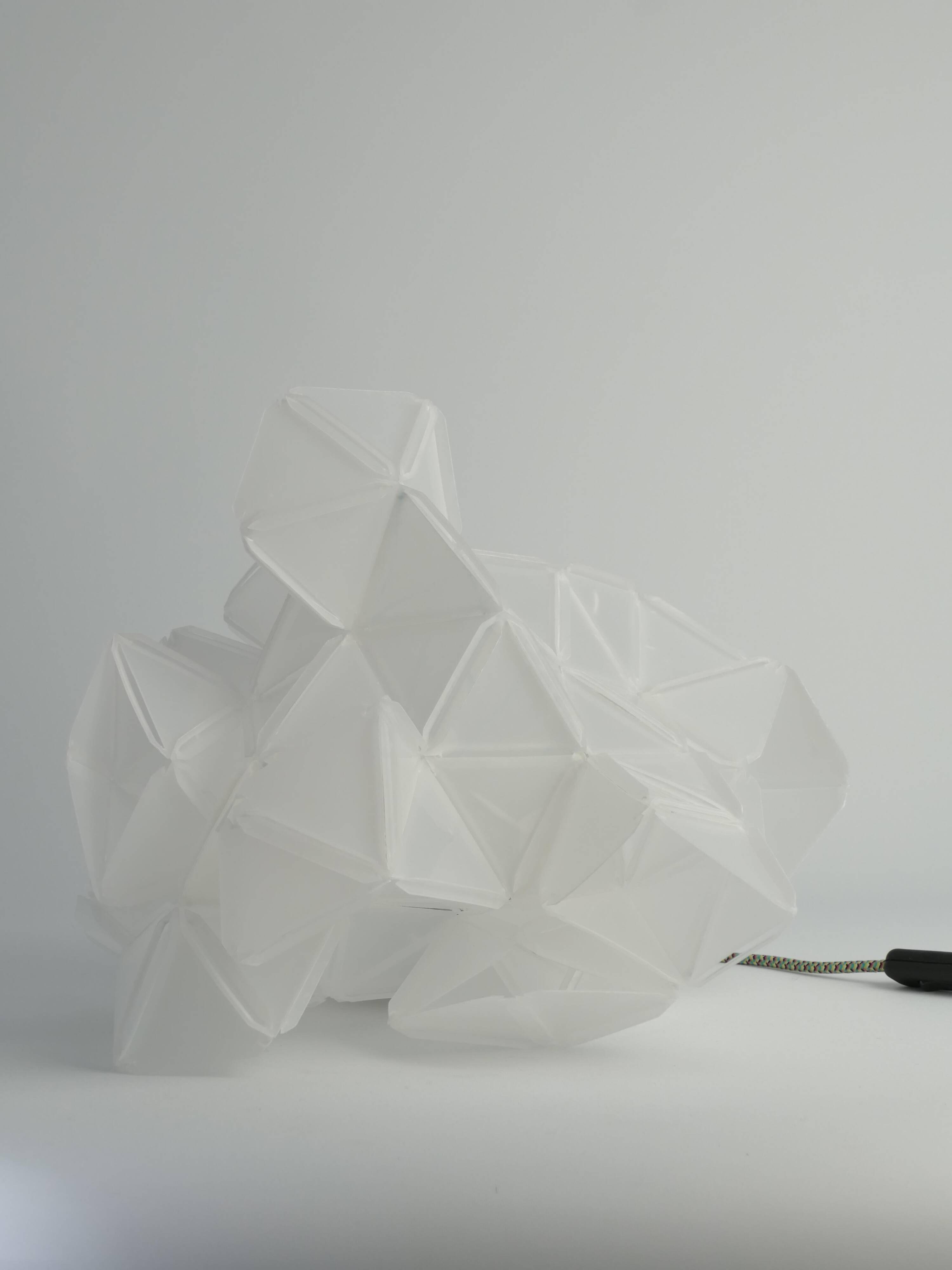 Labyrinth, Hazy, Artisan Light Sculpture with Integrated Fixture, By Republiken