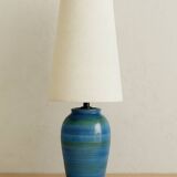 Blue earthenware lamp, Italy, circa 1980