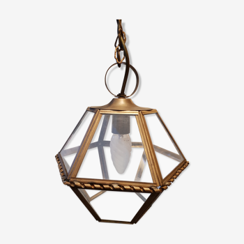 Suspension outdoor lamp brass glass