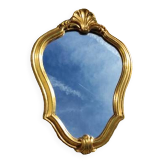 Baroque rocaille style mirror in gilded wood