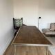 Folding industrial-style dining table