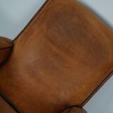 Vintage French Cognac-Colored Leather Club Chair, 1950s
