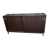 Vintage 1960s mahogany sideboard with sliding doors