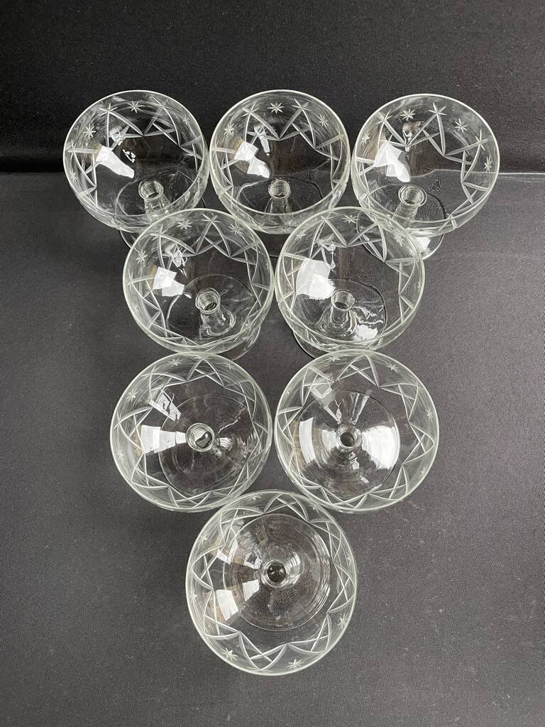 8 ½ cut crystal champagne glasses