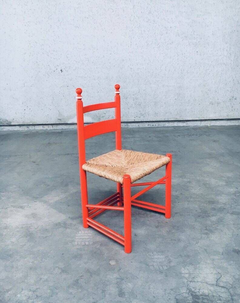 Austrian Folk Art Rush Side Chair, 1970s
