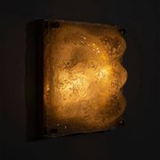 Sculptural Murano ice glass wall lamp, Italy 1970
