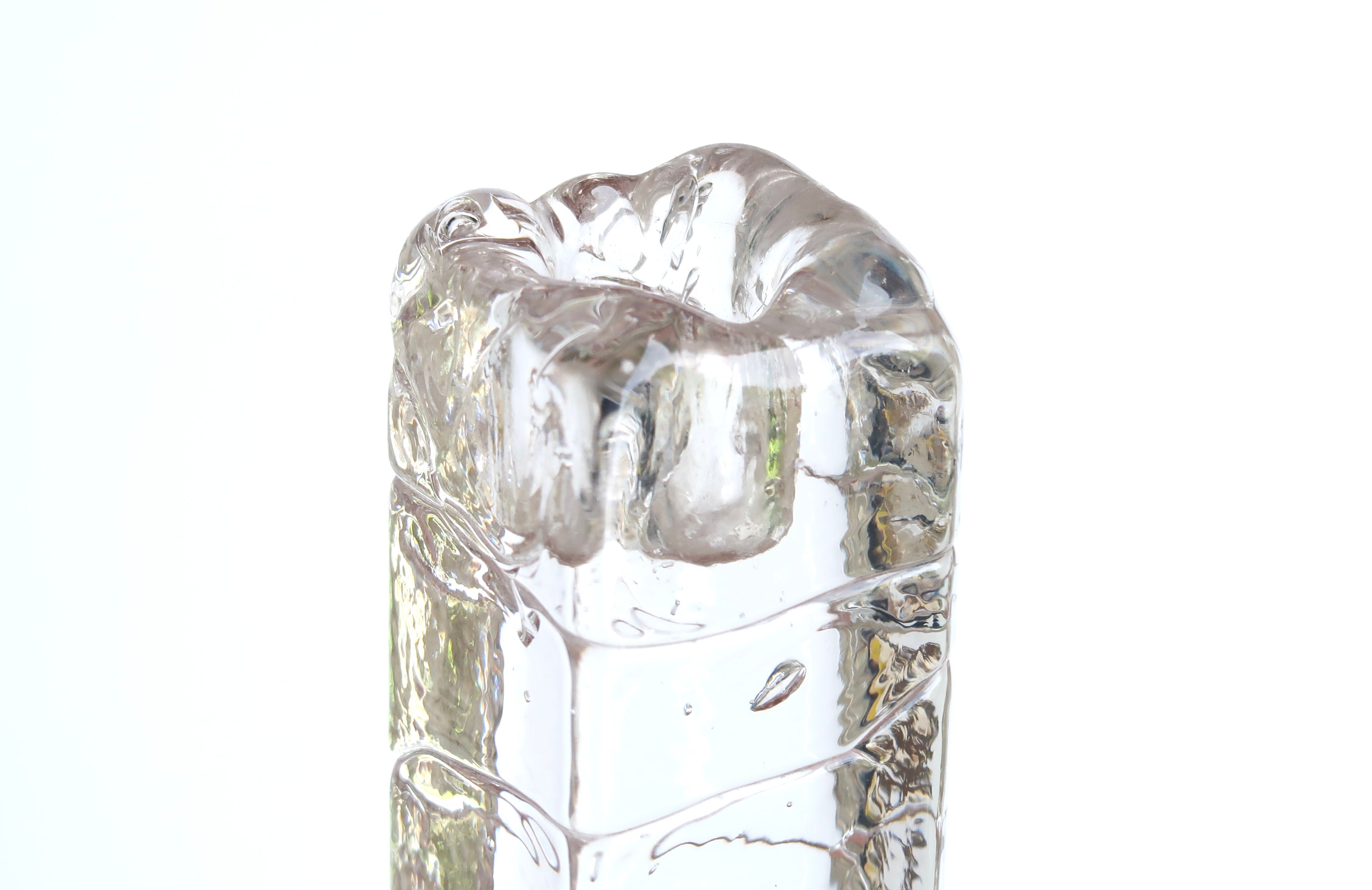 Czechoslovak bohemian crystal candle holder, 60s