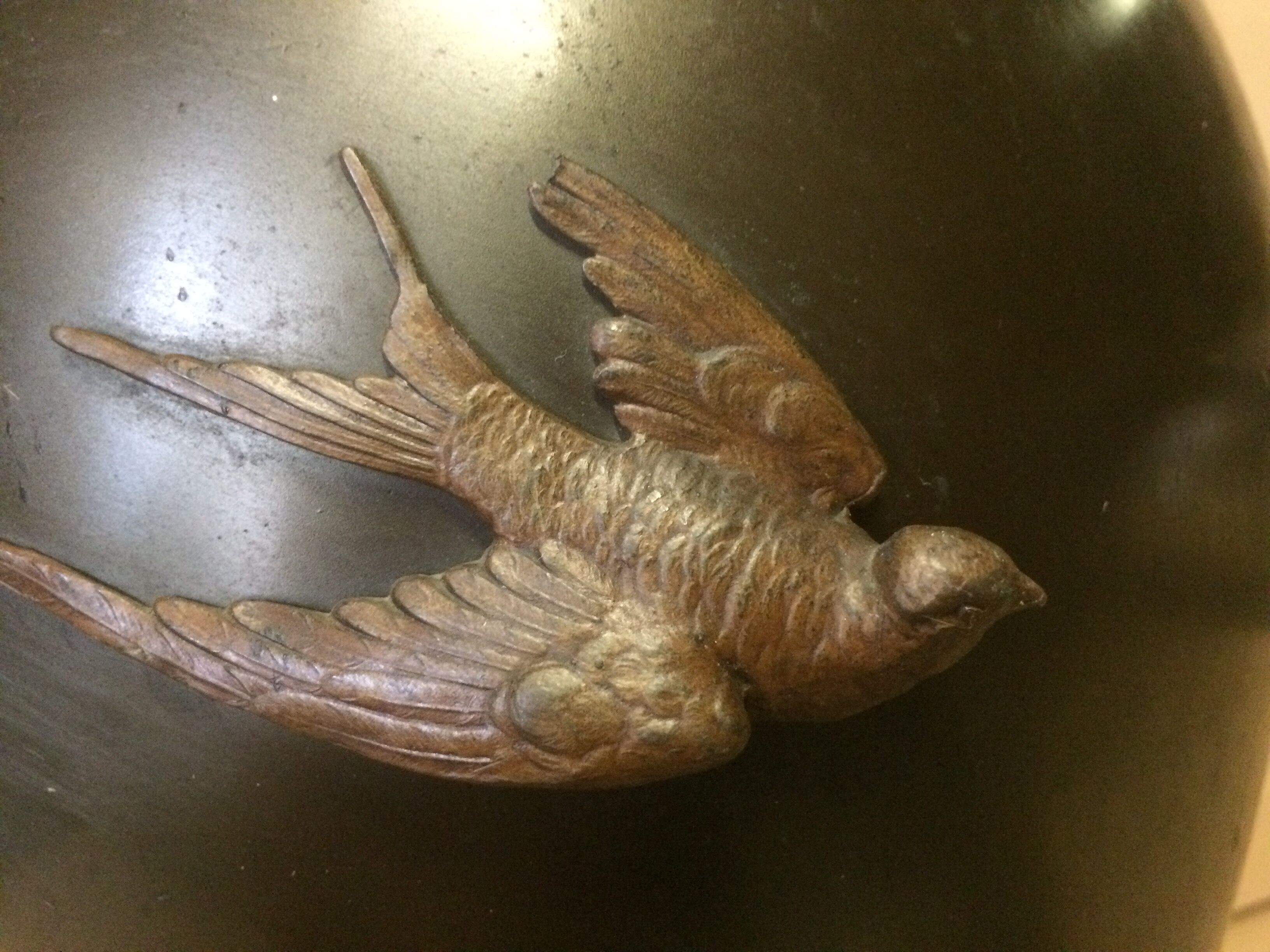 Large Art Nouveau vase in patinated and gilded metal period 1880 1900