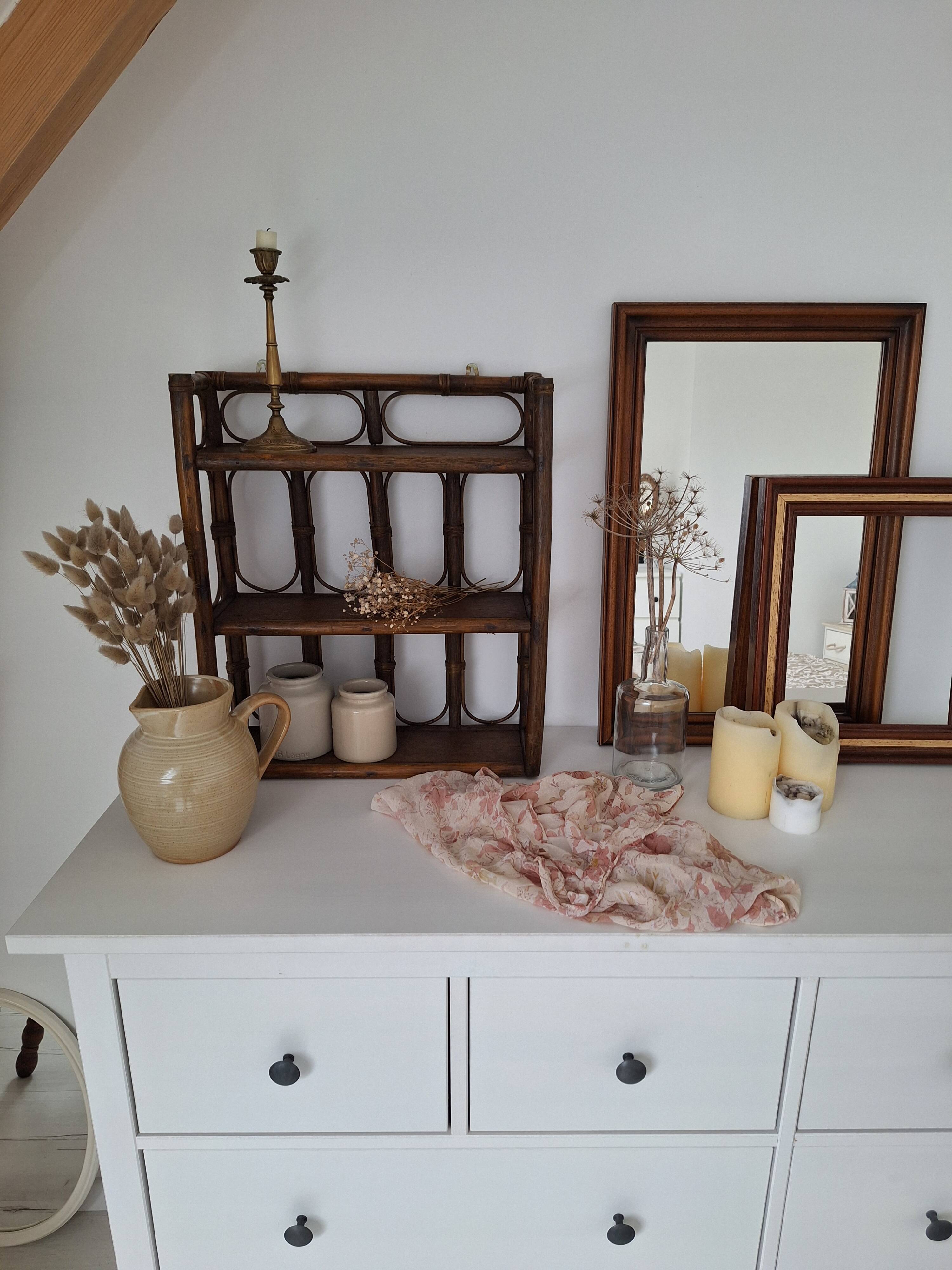 Vintage rattan shelf