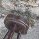 3 tabourets brutaliste en bois H 80 cm