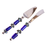 Italian blue glass service set.